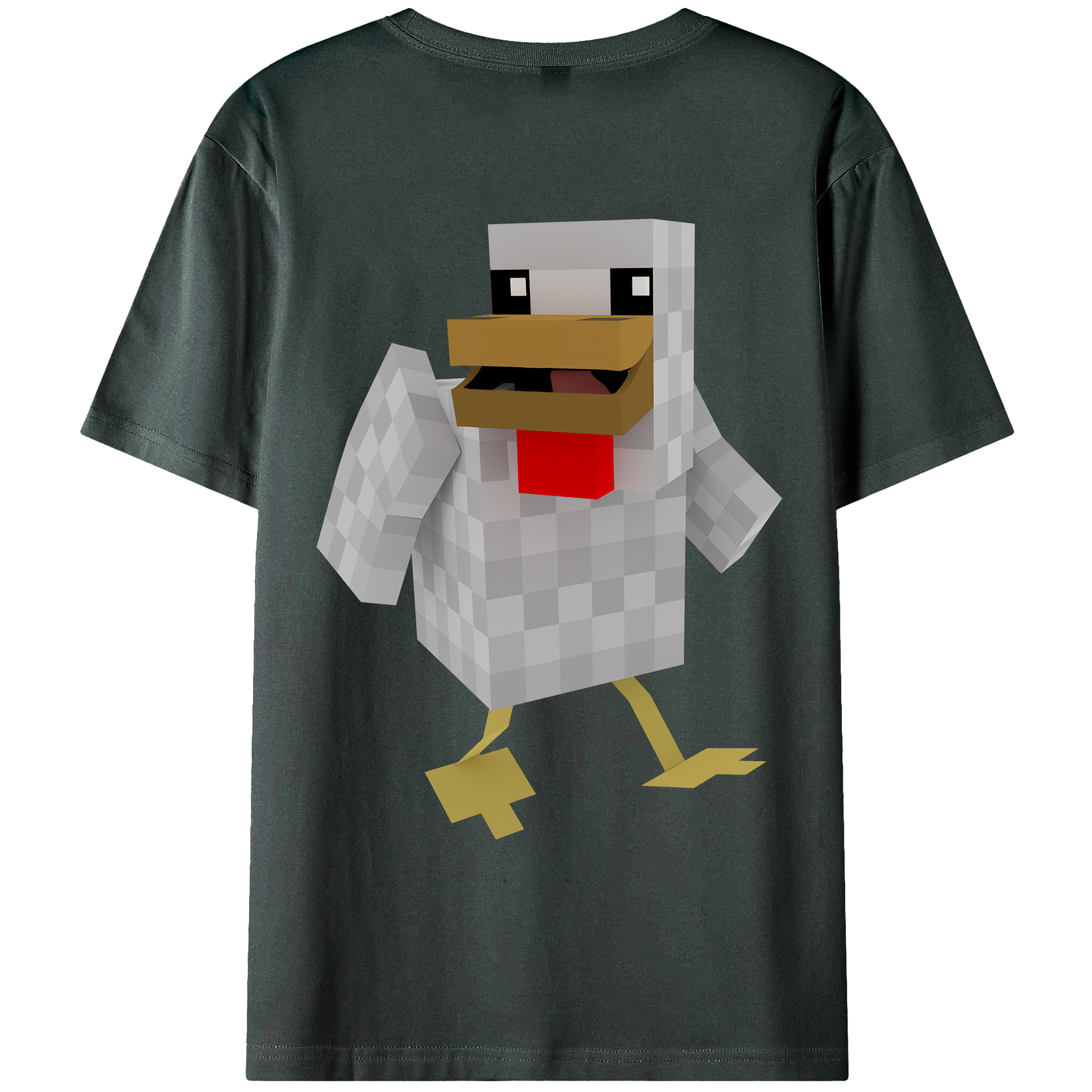 （画像用） マインクラフト ブロックの世界 Minecraft MC Block world 綿100％ メンズ半袖Tシャツ（バックプリント） 通気性